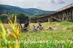 Eine kleine Pause bei der Radtour an der Fischbauchträgerbrücke Böddinghausen.